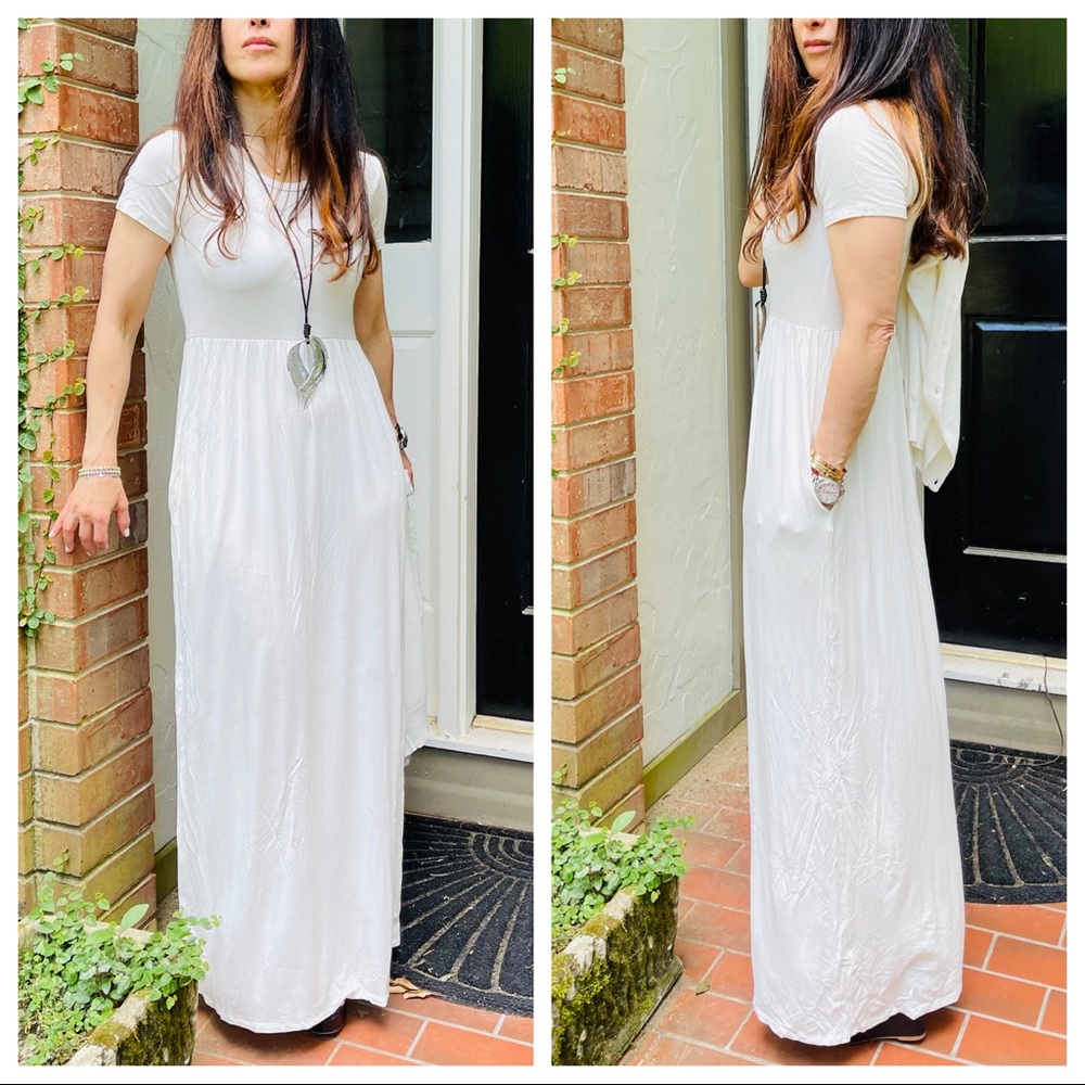 Boho fabulous side pockets Empire waist maxi dress - Picture 7 of 8